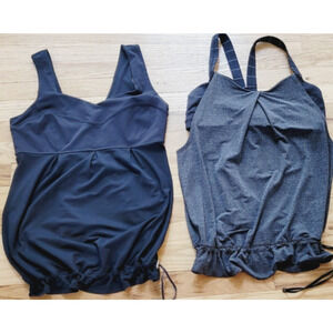 2 LULULEMON TOPS RUN TAME ME TANK TOP Sz 6 BLACK WAIST DRAWSTRING LOT